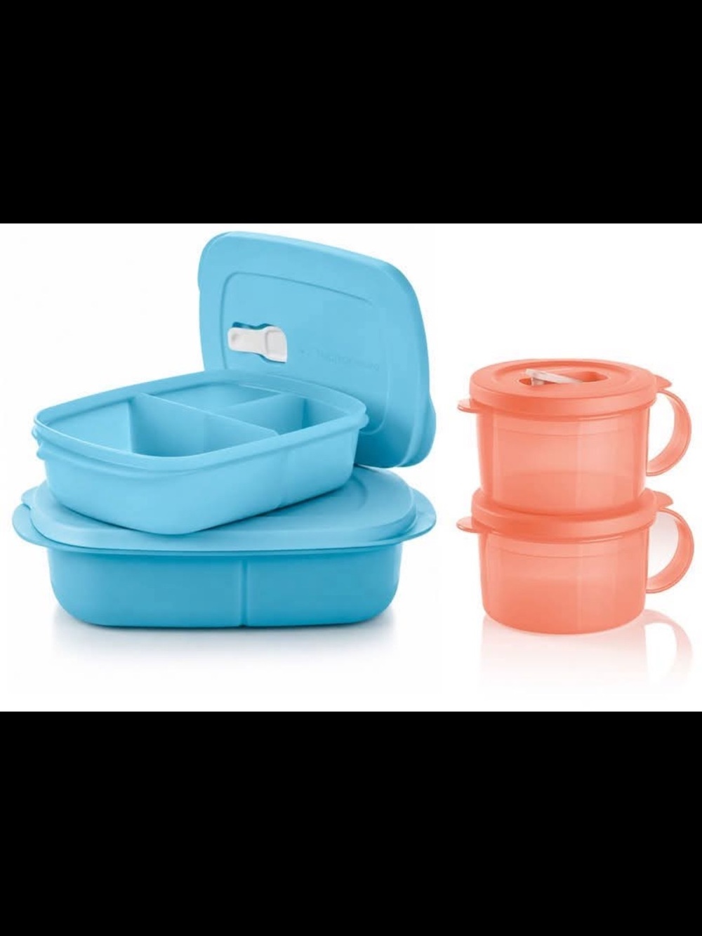 Blue and Coral Meal Prep Containers - Leak-Resistant Lunch Set